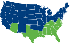 Service areas map